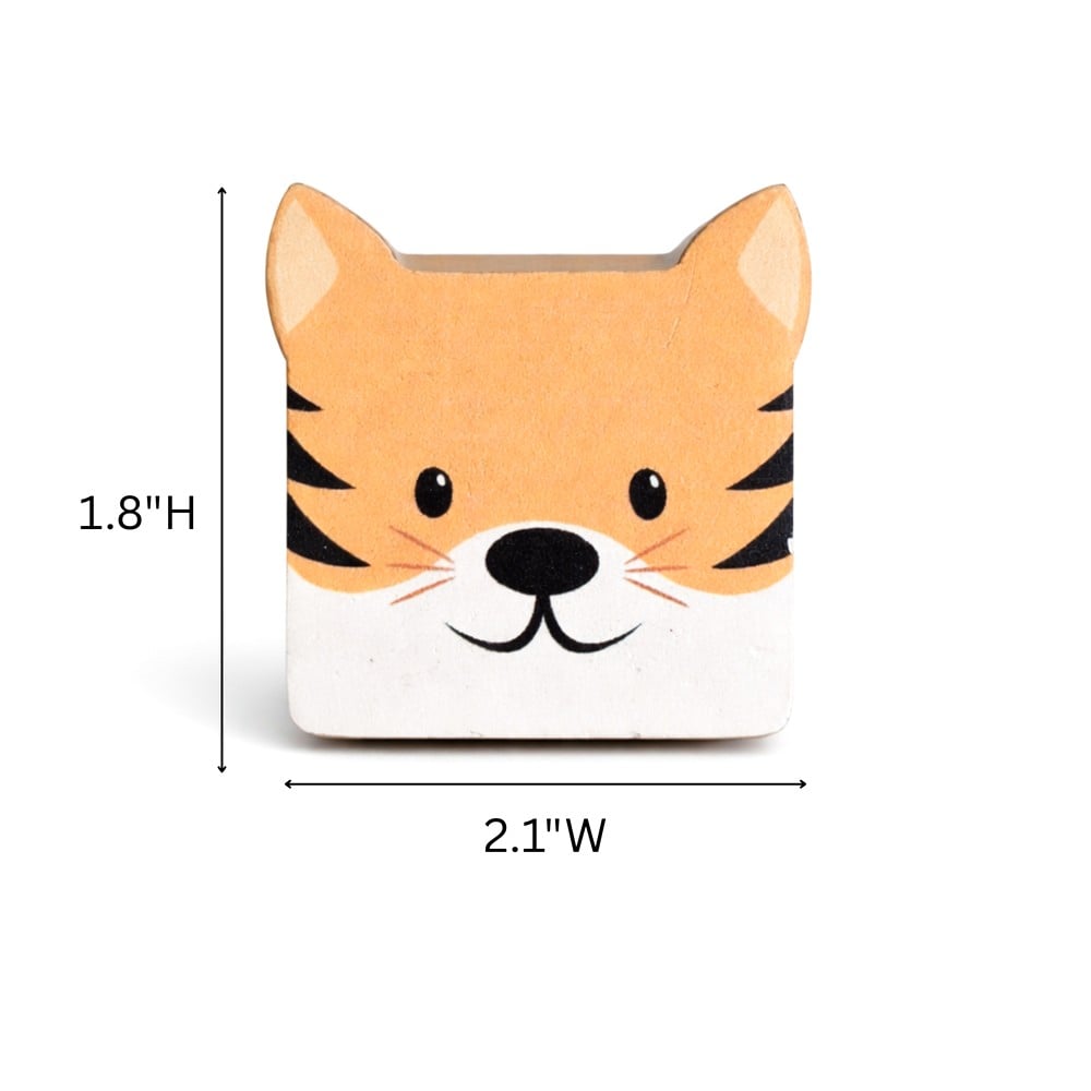 Kids Handmade Acacia Wood Tiger Knob